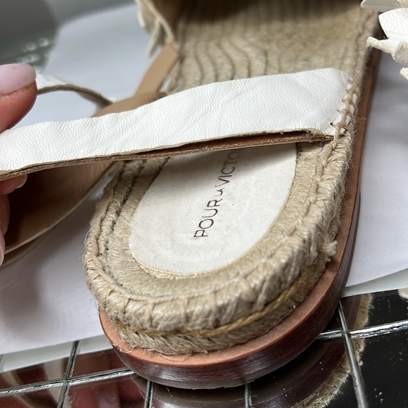 Pour La Victoire Sz 8 Women's Pica Espadrille White Leather Flat Sandals - Picture 10 of 10